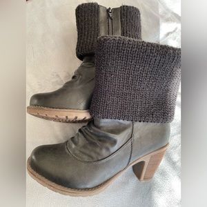 Rieker boots, black, with knitted cuff, size 36